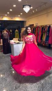 Dernière broderie lourde Anarkali costume style pakistanais longue robe de soirée Dupatta adultes fête porter brodé Salwar Kameez - Product Image 2