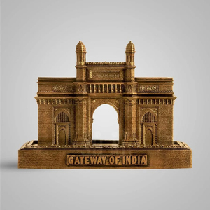 Escultura de Metal ecológica hecha a mano de 8 pulgadas Gateway India Mumbai réplica diseño Art Deco para bodas cumpleaños Diwali - Product Image 2