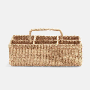 Tableware Accessories Seagrass Utensil <b>Caddy</b> Handbraided Divided Cutlery Holders for <b>Kitchen</b> - Product Image 2