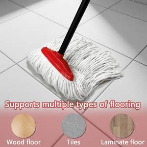 Mini Mopa de Algodón para Interiores, Autoescurrible, Antibacteriana, Duradera, con Mango Telescópico de Metal, Ecológica, Giratoria, para Limpieza de Pisos - Product Image 4