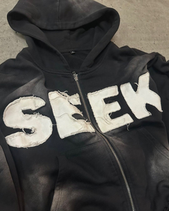 Nuevas ofertas 100% algodón lavado ácido Sudadera con capucha y pantalones de chándal conjunto de pierna ancha acampanada Patchwork chándal para trajes de chándal de invierno - Product Image 3