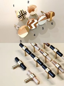 Bouton de tiroir rond en bois design moderne Poignées d'armoire en bois de résine Poignées Quincaillerie pour commode à tiroirs Armoire - Product Image 4