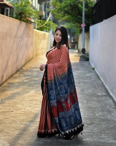 Nouvelle collection de saris en soie ethnique Gaji pour adultes avec motif floral - Product Image 2