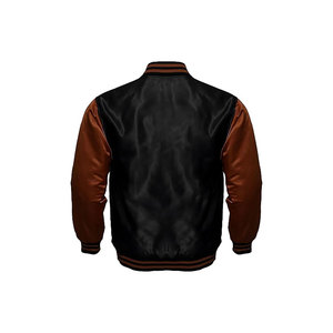 Veste Letterman en satin de soie pour hommes 100% Vestes universitaires en polyester Vestes de baseball personnalisées - Product Image 3