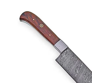 Cuchillo de Hoja Fija Personalizable OEM ODM, Cuchillo de Hoja de Acero de Damasco de Grado Industrial PRESTIGE BLADES, Mango de Madera con Punta de Gota, Gran Venta - Product Image 6