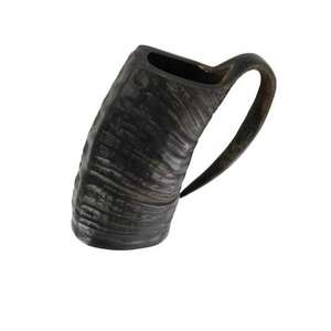 Tasse en corne naturelle dernier modèle tasse Viking personnalisée pour boire de la bière ou du champagne chope en corne authentique chope à bière médiévale - Product Image 1