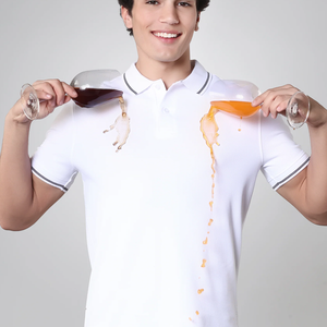 Tissu tricoté 100 % coton biologique pour polos homme, anti-plis, résistant aux taches, coupe courte, motif uni brodé - Product Image 5