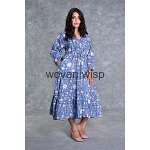 Robe moulante en coton décontracté pour femmes avec manches longues Robes surdimensionnées à manches longues pour femmes - Product Image 4