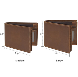 Portefeuille vintage en cuir véritable pour hommes avec fenêtre de carte d'identité Portefeuilles en cuir véritable souple de haute qualité Conceptions classiques personnalisées Portefeuilles - Product Image 6