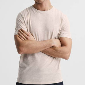 Nueva Camiseta holgada básica de algodón de Color puro para hombre, Camiseta con cuello redondo, logotipo personalizado, camisetas de algodón 100% transpirables de manga corta - Product Image 4