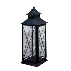 Portavelas Decorativo Colgante para el Hogar, Atractivo Farol Negro Moderno de Hierro y Vidrio, Ecológico, para Navidad, Bodas y Fiestas - Product Image 1