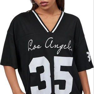 Respirant maille formation professionnel nouveau Design cousu violet maille Football américain col en v femmes - Product Image 1