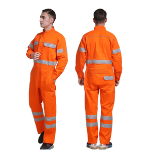 100% salopette de sécurité réfléchissante en polyester pour hommes vêtements de travail de construction haute visibilité avec caractéristiques étanches au feu - Product Image 2