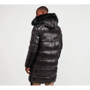 Blouson matelassé en duvet d'oie pour homme, style urbain, faible MOQ, haute qualité, pour l'extérieur, hiver, grandes tailles, noir, marque personnalisée - Product Image 6