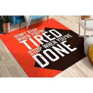 Alfombra Estampada Negra y Roja, Alfombra Delgada, Alfombra de Chenilla - Product Image 4