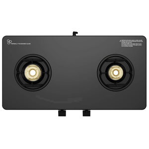 เตาแก๊สกระจก2หัวเตาแก็สขนาดกะทัดรัดใช้ในครัวเตาทองเหลืองจุดระเบิดด้วยมือ B2B ตรงจากอินเดีย - Product Image 1