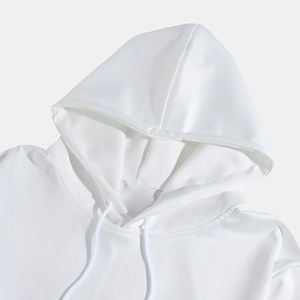 Pull à capuche d'hiver unisexe avec logo personnalisé sublimation 21 couleurs unies col à capuche blanc pur hommes femmes tissu polaire imprimé - Product Image 3