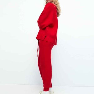 Venta al por mayor de sudadera transpirable de color sólido y pantalones de chándal con logotipo personalizado ropa deportiva polar Jogger conjuntos chándal para mujer - Product Image 3