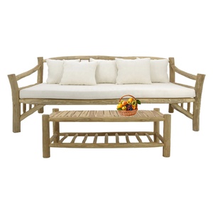 ชุดเตียงโซฟาไม้สักแข็งเฟอร์นิเจอร์กลางแจ้งดีไซน์แบบอินโดนีเซียเก้าอี้สวนสำหรับวิลล่ารีสอร์ทโรงแรม - Product Image 5