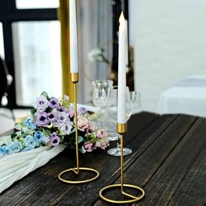 Candelero de Metal dorado de lujo, candelabro de hierro hecho a mano, centro de mesa para decoración de hogar y eventos - Product Image 4