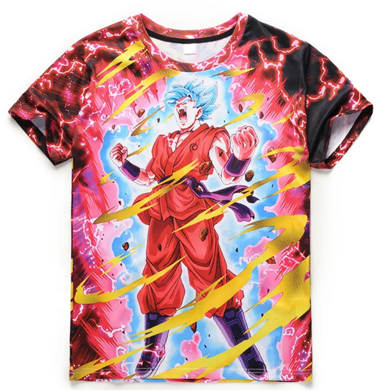 Camiseta com estampa 3D de verão, camisa casual com estampa de dragão, bola Z Goku, camiseta de venda imperdível