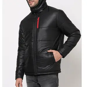 Nieuw Binnen Heren Varsity Donsjas Mode Effen Zwart Bubbeljack Op Maat Voor Heren Jassen Varsity Softshell Tactical Jacket Heren