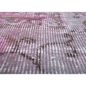 Tapis en laine noué à la main vintage, motif abstrait rose et violet, pour salon ou couloir, hauteur de poils doux pour adolescents - Pae-2075 - Product Image 3