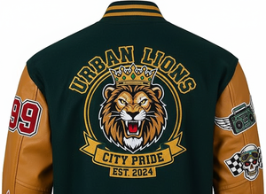 Chaqueta Bomber Universitaria de Invierno, Lana de Primera Calidad, Estilo Urbano Unisex, Cuello Alto - Product Image 4