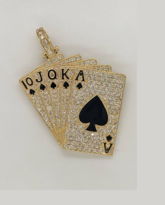 COLGANTE DE DIAMANTE REAL DE HIP HOP DE 10KT CON Tachuelas DE 4,25 CT HECHO EN ORO DE 20 GRAMOS COLGANTES UNISEX DESGASTE DE FIESTA Joyería de moda - Product Image 3