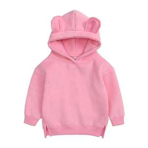 2025 meilleur gros enfants couleur unie sweat à capuche de sport vierge enfants garçons et filles coton polaire à capuche - Product Image 1
