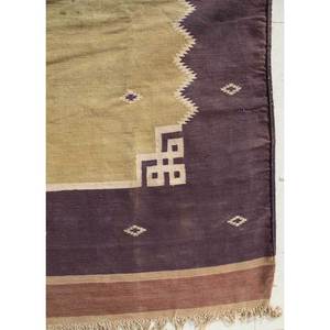 พรมคิลิมผ้าฝ้ายทอลายเรียบสีทอง นาญ่าบ ลายเรขาคณิตรูปสี่เหลี่ยมผืนผ้า สำหรับใช้ในบ้าน ห้องนอน โรงแรม หรือสำหรับการละหมาด - Product Image 3