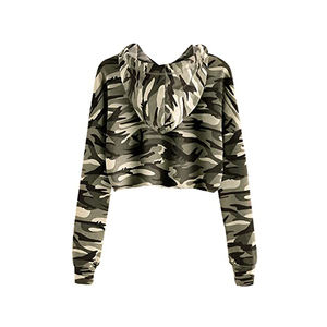 เสื้อฮู้ดสวมหัวสำหรับผู้หญิงเสื้อครอปไซส์ใหญ่พิเศษออกแบบโลโก้ได้ตามต้องการ - Product Image 4