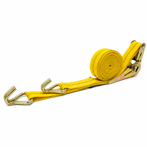 Sangle à cliquet en polyester jaune de 25 mm avec crochets métalliques à adhérence renforcée pour une sécurité maximale, haute résistance, Provina - Product Image 6