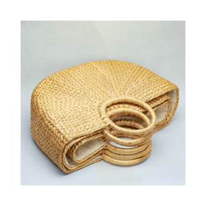 Bolsa de jacinto de agua, bolso artesanal de Vietnam, jacinto de agua de hierba de mar, bambú, bolsa de playa de verano de ratán, bolsa de cesta de juncia de 99GD - Product Image 4