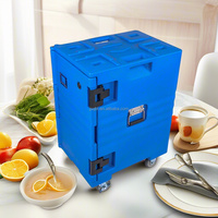 Boîte isotherme empilable en plastique LLDPE durable de 130 L pour buffet, maintien au chaud des plats, boissons froides, plats à emporter, gâteaux et glaces