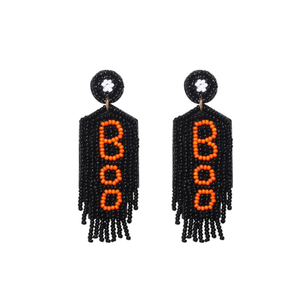Pendientes de aro con cuentas de calabaza chapados en oro hechos a mano para mujeres y niñas Halloween BOO accesorio boda fiesta compromiso regalo - Product Image 1