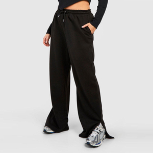 Mode de plein air pour femmes pantalons de survêtement à jambes larges Joggers avec fermeture à la taille élastique Logo personnalisé respirant décontracté Streetwear quantité minimale de commande bas - Product Image 1