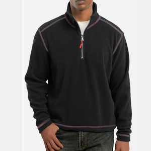 Adulto última alta calidad cuarto Zip sudadera algodón tamaño Regular Casual Botón-abajo polar sudaderas para hombres - Product Image 4