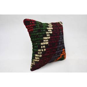 Almohada de lana con patrón Vintage Multicolor, cojín decorativo de 12x12 pulgadas, técnica de retales Kantha tejida - Product Image 2