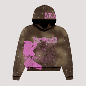 Vente en gros de sweats à capuche délavés vintage avec logo personnalisé de haute qualité en vrac éponge française surdimensionnée 100% coton - Product Image 6