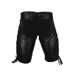 Pantalones cortos de cuero a precio razonable con servicios OEM, último estilo, diseño personalizado, ropa de calle, pantalones cortos de cuero - Product Image 2
