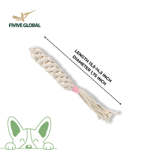 Natural Braided Cotton Rope Chew <b>Toy</b> For <b>Dogs</b> With Tassels, Supports Dental Care, <b>Interactive</b> Play And Energy Release Indoors - Product Image 1
