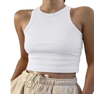 Vente chaude en gros col en V doux tricoté Gym débardeur entraînement Fitness femmes débardeur fabriqué par la robe de sport - Product Image 1