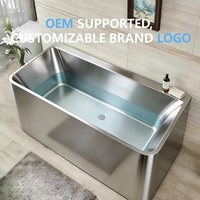 Baignoire Commerciale en Acier Inoxydable 304 Antidérapante et Durable de 60 Gallons+ pour 2 Personnes, Bain Froid/Chaud pour Récupération Sportive en Salle de Sport