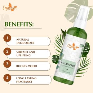 Ambientador Crysalis Eucalyptus Linen and Room Spray Hecho con aceites esenciales Aroma fresco y revitalizante-100ml/3,38 Floz - Product Image 4