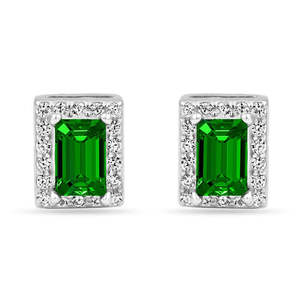 ชุดเครื่องประดับไข่มุกและเพทายสีเขียวมรกต Zarkan Green Treasure Box (ไข่มุกน้ำจืดทรงมรกตและทรงลูกแพร์ สำหรับงานปาร์ตี้และงานแต่งงาน) - Product Image 3