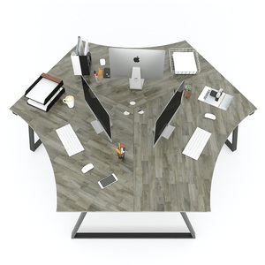 Mesa de centro contemporánea para 3 personas Trapeze II Concept Cluster 240x208 con patas de acero, requiere montaje HBTH024 - Product Image 2