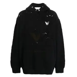 Top Selling Custom <b>Pullover</b> <b>Men</b> Distressed Thermal Hoodies Heavyweight Vintage Hip-hop Hoodie - Product Image 1