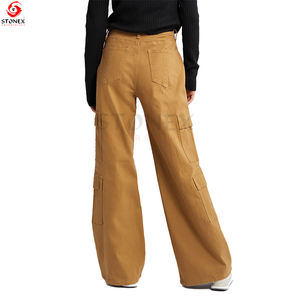 Pantalon en jean Cargo taille haute à jambes larges Dernier design Nouvelle mode Tendance Fournisseur de pantalons Cargo - Product Image 2