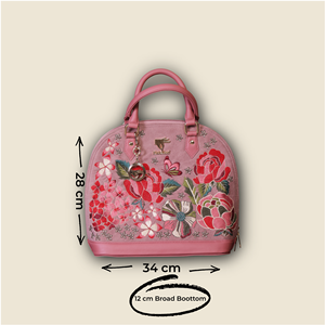 Embroidered Leather <b>Wedding</b> Handbag for Women-Pink Evening <b>Clutch</b> - Product Image 5